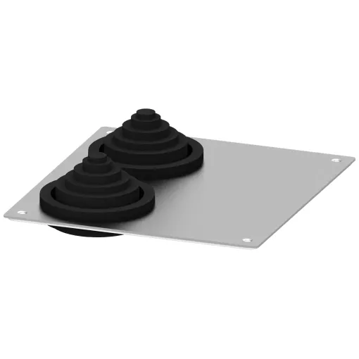 Alpha 1250 DIN flange plate with 2 x rubber sleeve 8HC6900 IP55