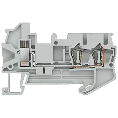 Клемма гибридная проходная, 1 винт и 2 пружинных контакта: 0.08 - 2.5 MM2, ширина: 5.2 MM, серая Siemens 8WH2103-2BF00