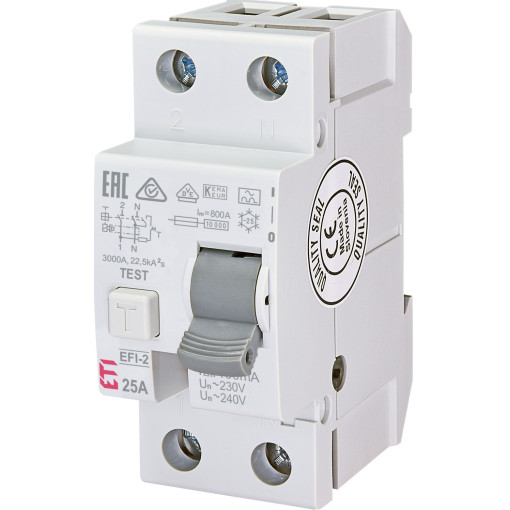Реле дифференциальное (УЗО) EFI-2 25/0,1 тип A (10kA)