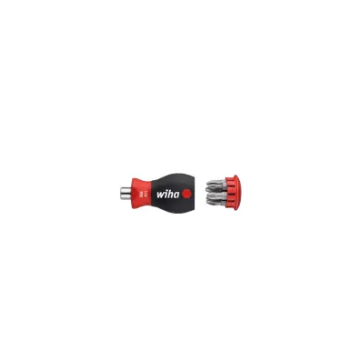 Викрутка з магнітним магазином біт Phillips, Pozidriv з 6 бітами, Stubby, 1/4" Wiha 33740