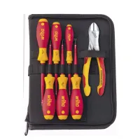 Инструменты, набор электрика отвёртка, силовые бокорезы , 8 предм. вкл. сумке-папке для инструментов Wiha 38020