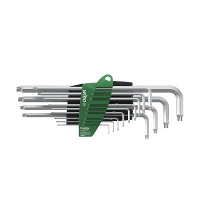  Набор штифтовых ключей в держателе ProStar TORX , 14 шт. Из титанового серебра в блистерной упаковке  Wiha 39105