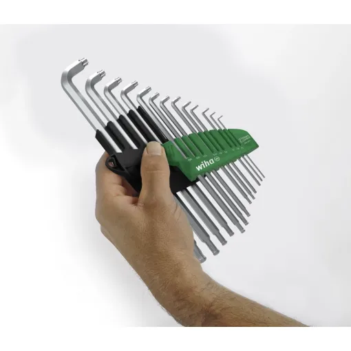 L-подібні ключі зі сферичною головкою TORX з короткою ручкою, сріблястий титан