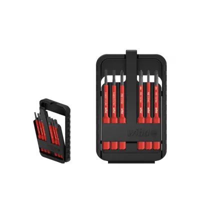 Набор электрических бит slimBit с шлицами, Phillips, Pozidriv, 7 предметов, включая коробку SlimBit Wiha 43160