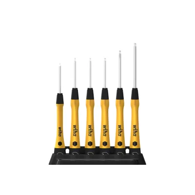 Набір мікровикруток PicoFinish ESD TORX, вкл. Утримувач, 7 шт Wiha 43708 Набір мікровикруток PicoFinish ESD TORX, вкл. Утримувач, 7 шт Wiha 43708