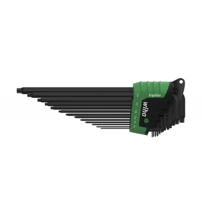 Набор штифтовых ключей в держателе ErgoStar TORX MagicSpring, 14 предм., чёрное оксидирование, в блистерной упаковке Wiha 43848