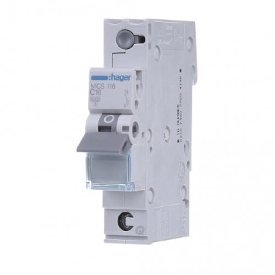 Автоматический выключатель QC 1p 6kA C-10A, Hager MCS110