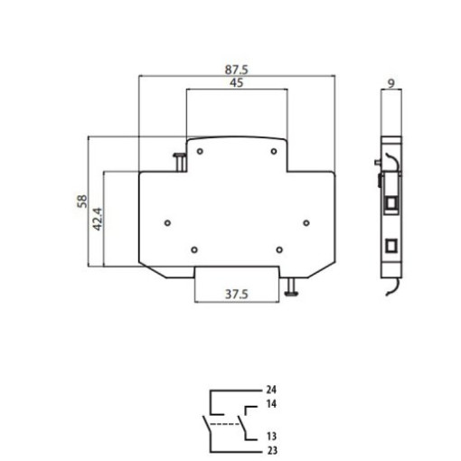 Блок-контакт для дифреле PS EFI-2D (2NO)