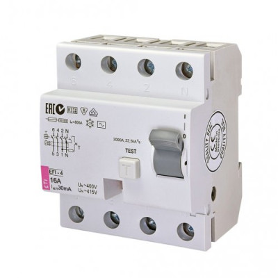 Реле дифференциальное (УЗО) EFI-4 80/0,1 тип A (10kA)