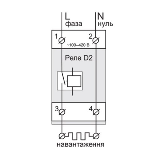 Реле напруги 1-фазне, 63А Zubr D2-63