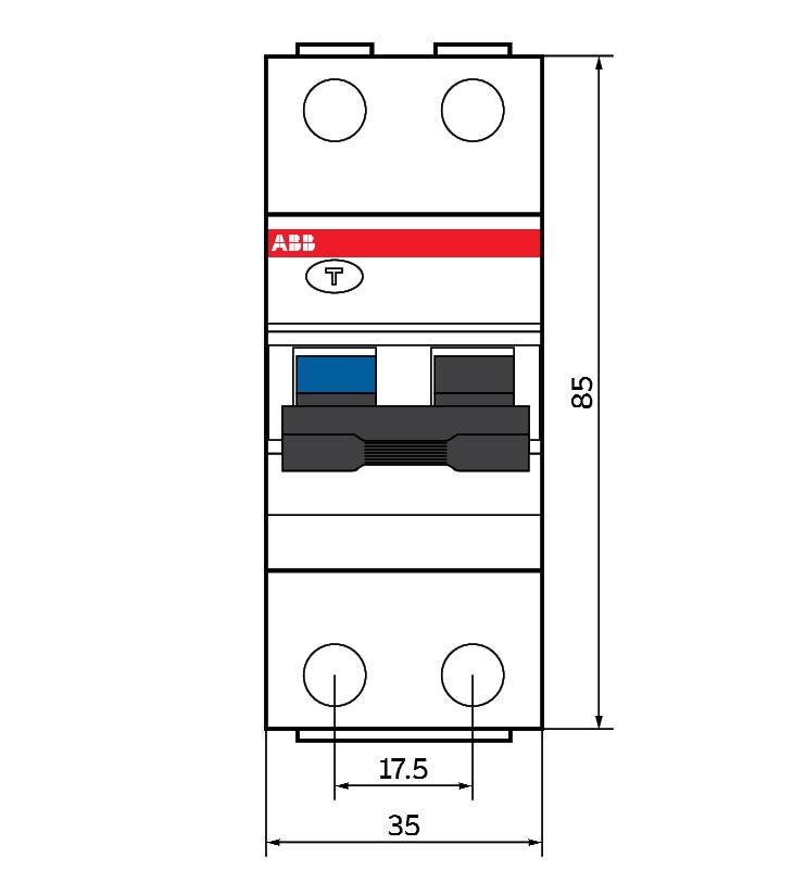 Розміри: дифавтомат Abb DSH201 – 2CSR255070R1405
