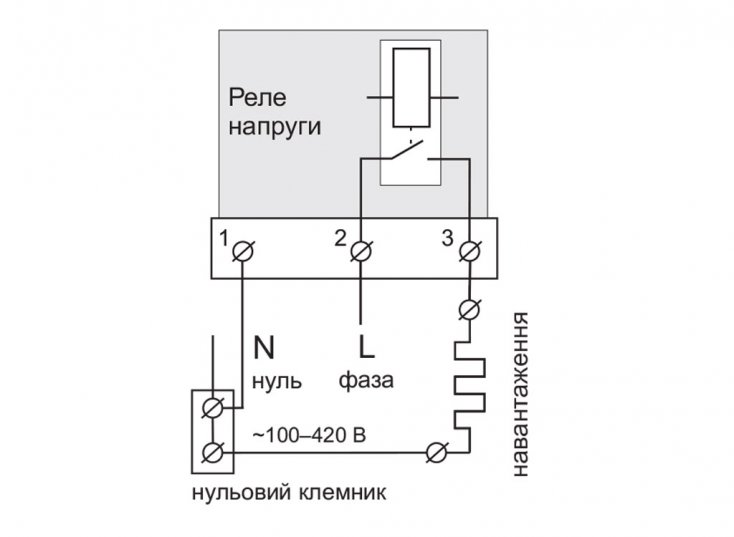 Как подключить реле напряжения ZUBR D50T